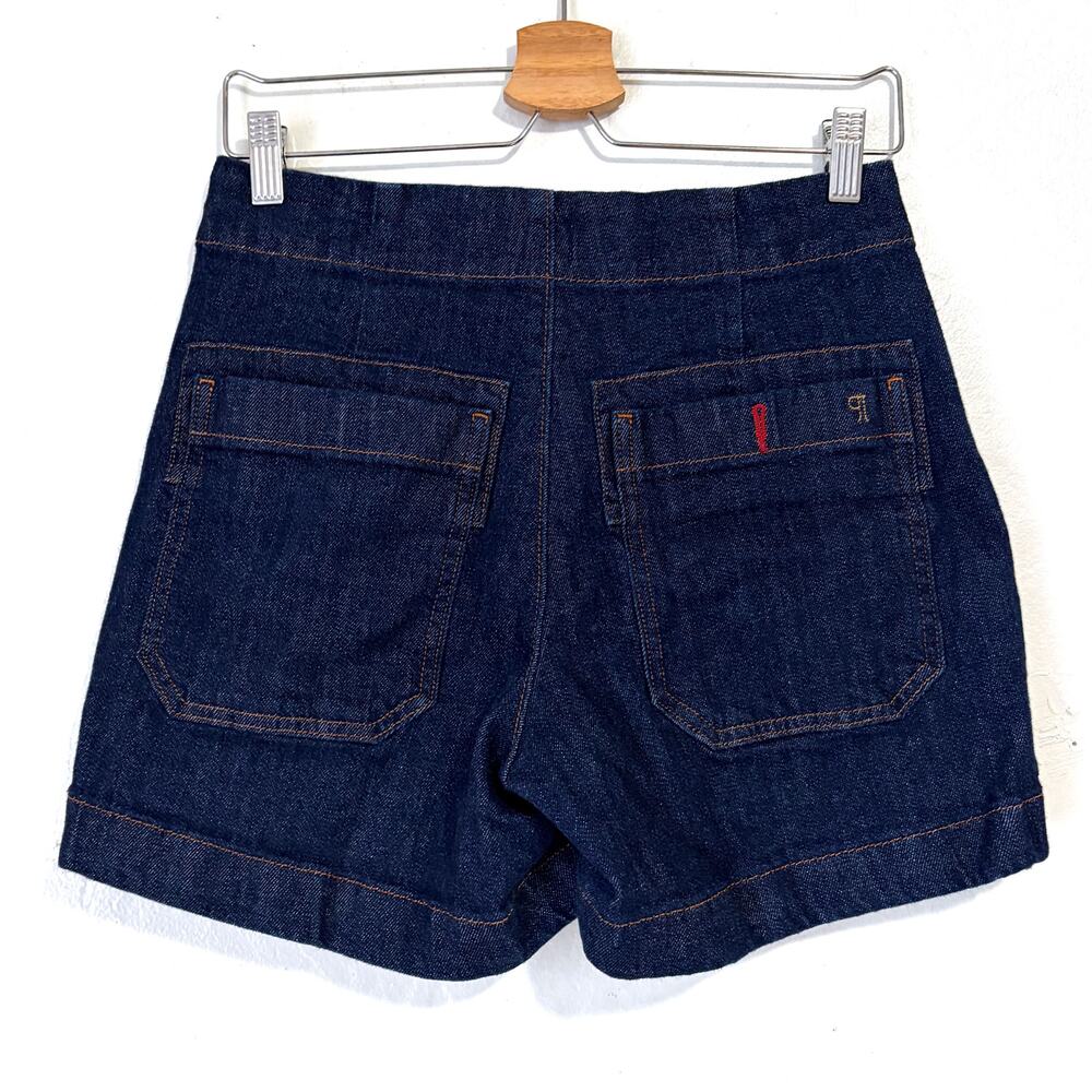 Anthropologie Pilcro Henri Camper Shorts Dark Denim Utility Sailor Size 27 - Picture 4 of 12